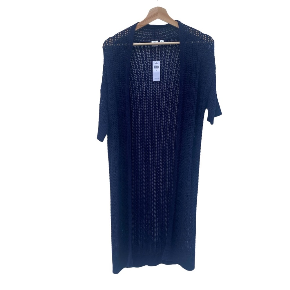 NWT Gap Factory Women’s Knitted Short Sleeve Open Cardigan XS, Navy Long tunic